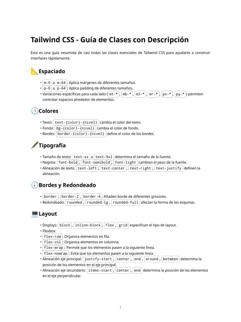 Tailwind Classes | PDF