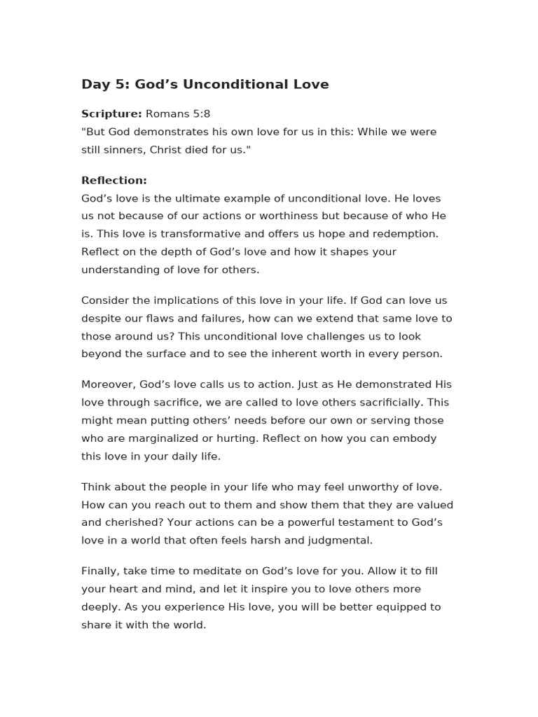 Understanding God's Unconditional Love | PDF
