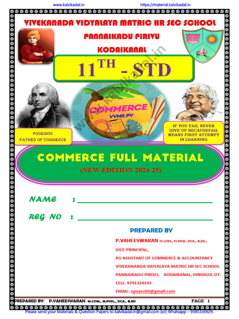 11th Commerce Study Material PDF | PDF | Sole Proprietorship | Employment