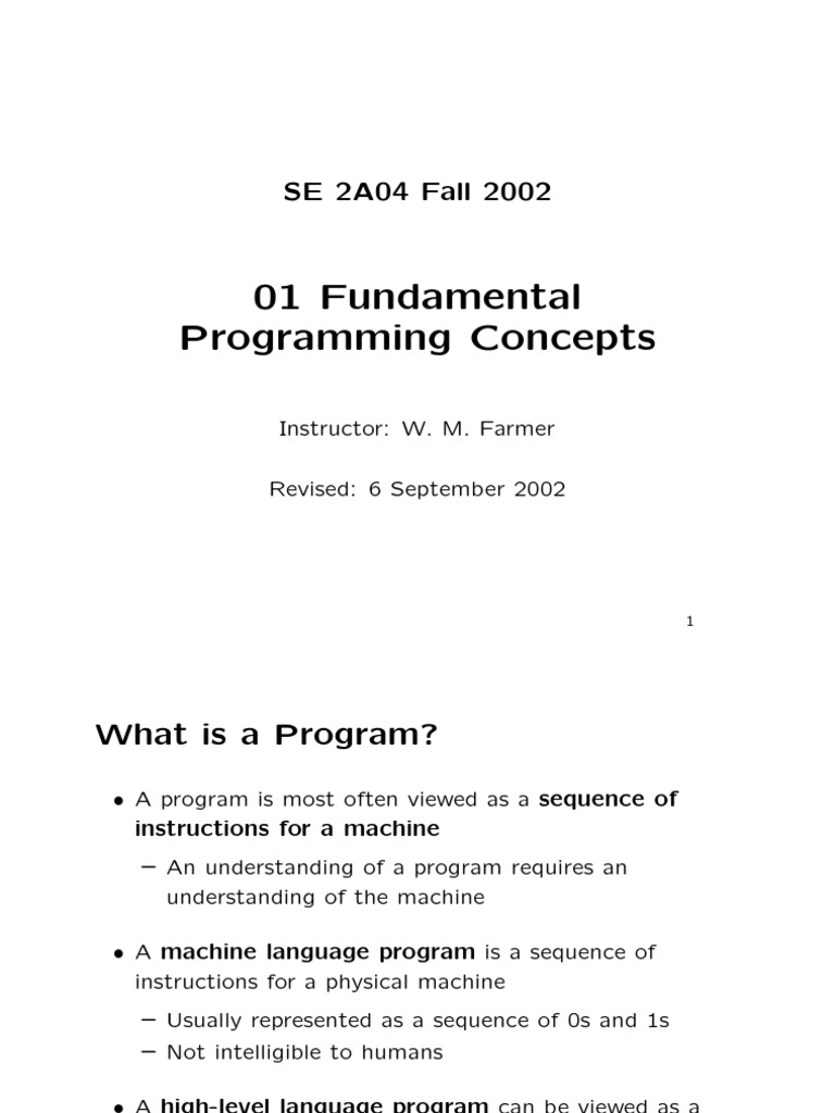 Fundamental Programming Concepts Overview | PDF | Parameter (Computer ...