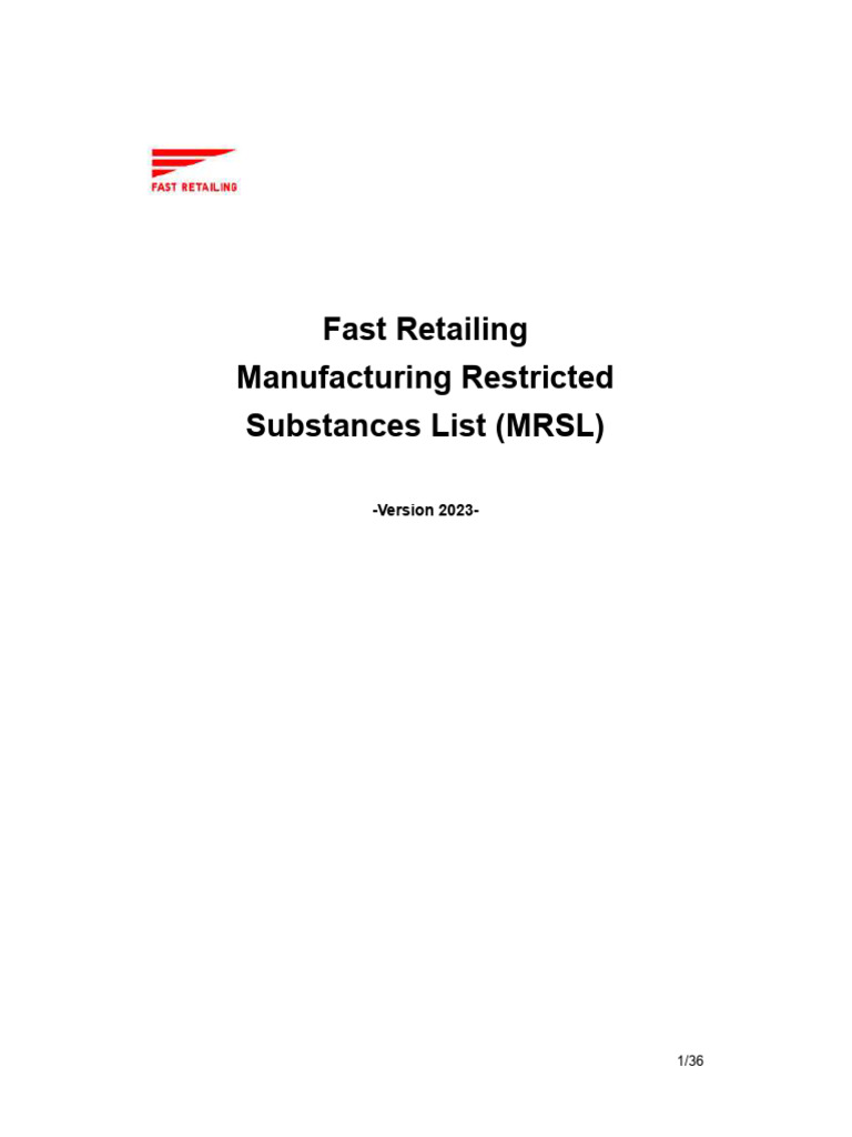 (En) FR Manufacturing Restricted Substances List - 2023 | PDF ...