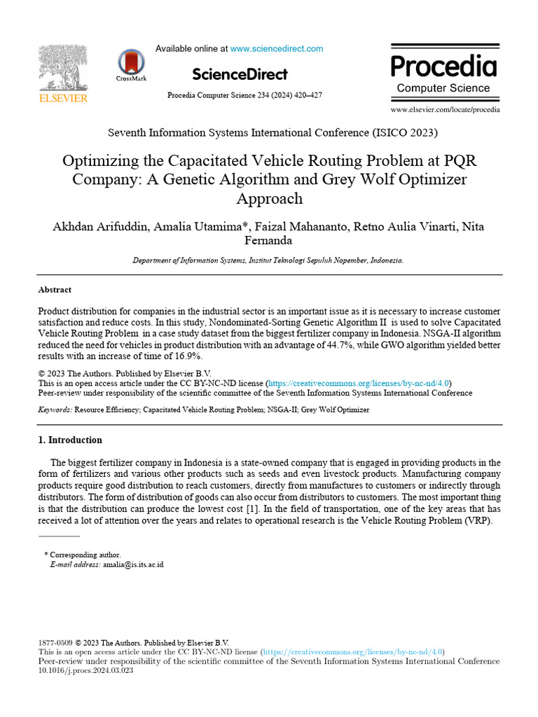 Optimizing Vehicle Routing with Algorithms | PDF | Mathematical ...