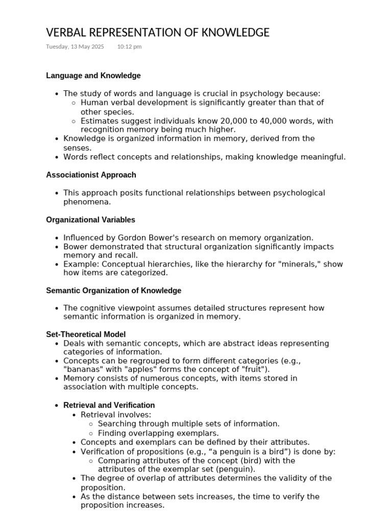 Symbolic Representation in Psychology | PDF | Memory | Concept