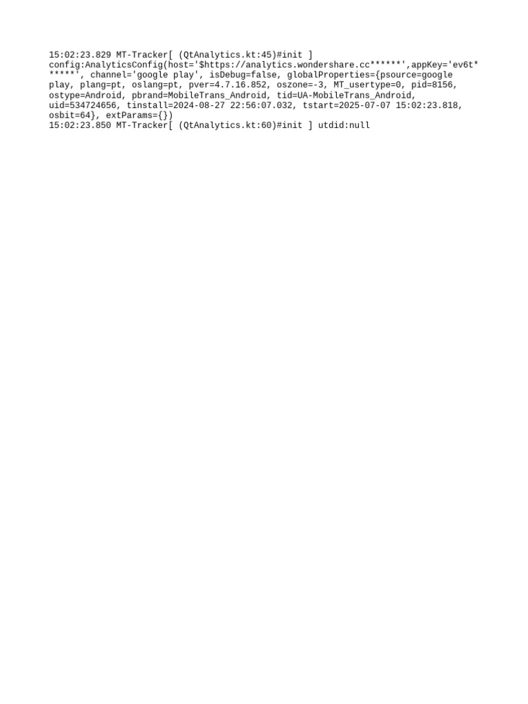 MobileTrans Android Analytics Config | PDF