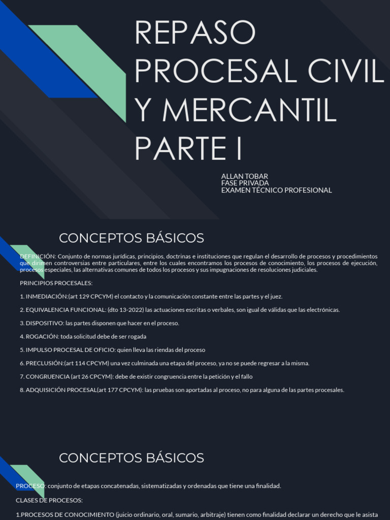 Repaso de Procesal Civil y Mercantil | PDF | Jurisdicción | Ley procesal