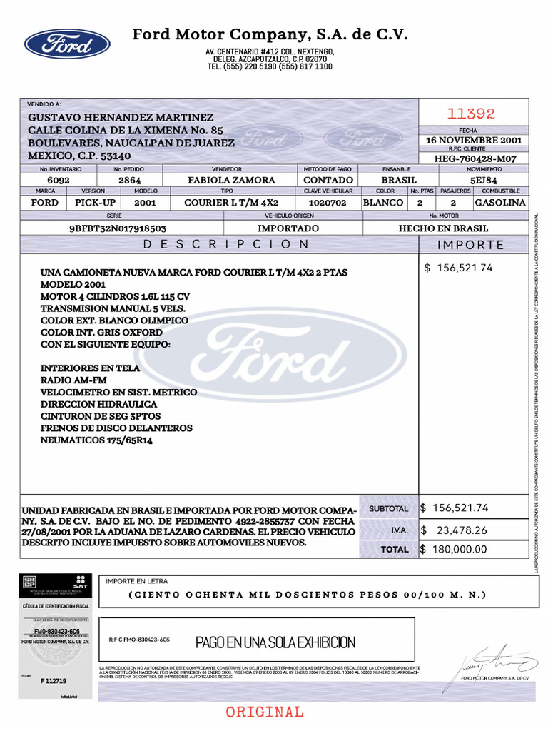 Factura Ford PDF