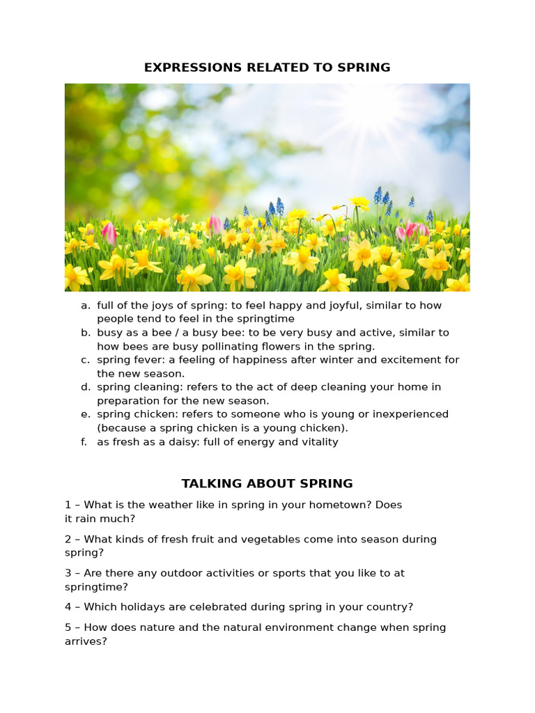 Expressions Related To Spring | PDF