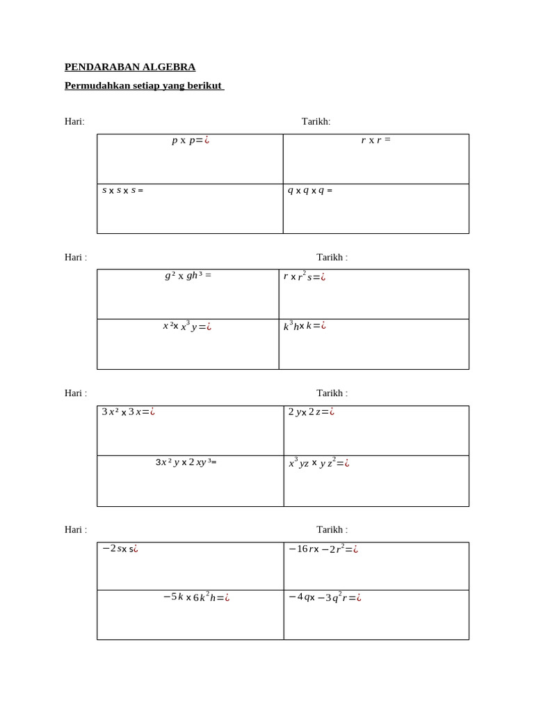 Pendaraban Algebra | PDF
