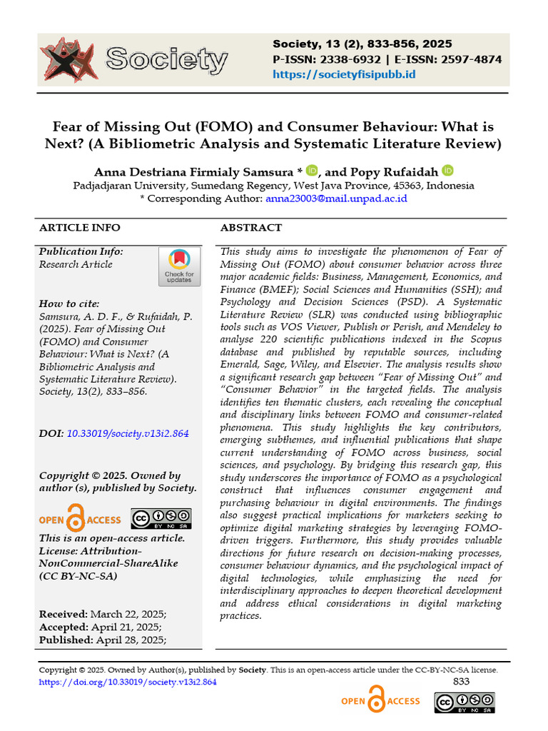 PDFFOMO ( Fear of Missing Out) A New Strategy in Marketing ... - IJCRT