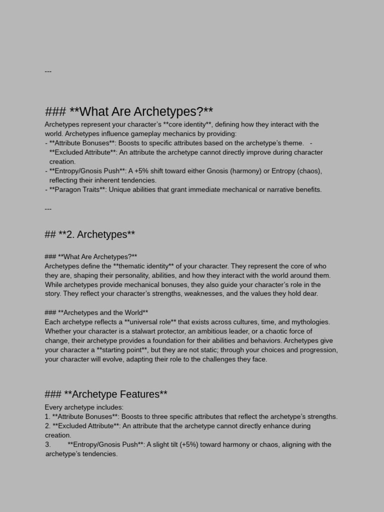 Understanding Character Archetypes | PDF | Psychological Resilience | Dice