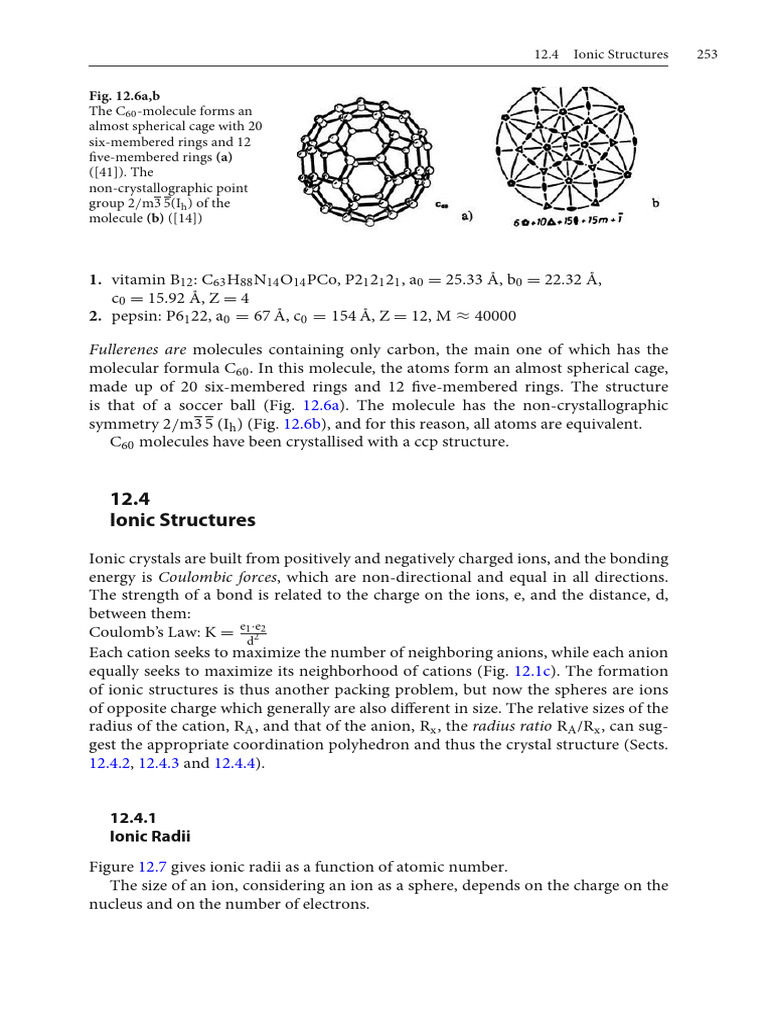 Ionic Structures and Fullerenes Explained | PDF | Ion | Chemical Bond