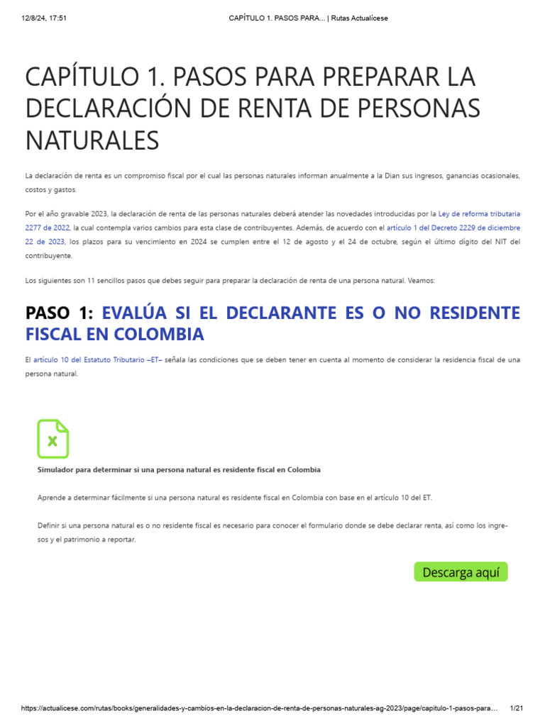 Guía para la Declaración de Renta 2023 | PDF | Impuestos | Contabilidad