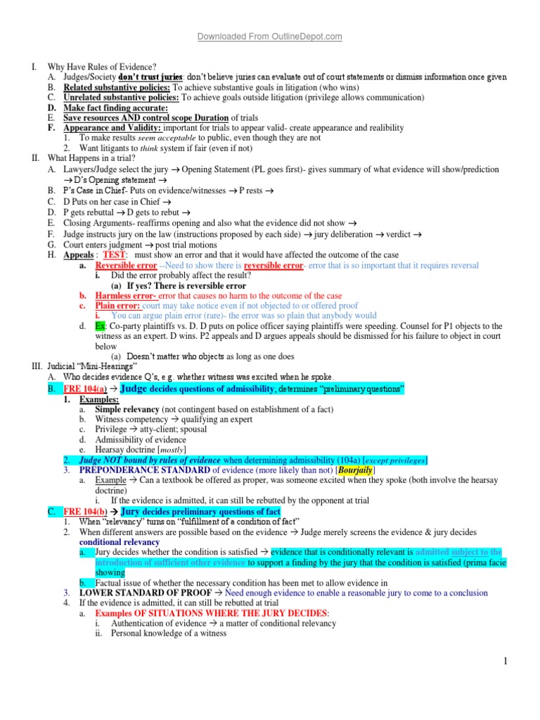 Understanding Rules of Evidence in Trials | PDF | Evidence (Law ...