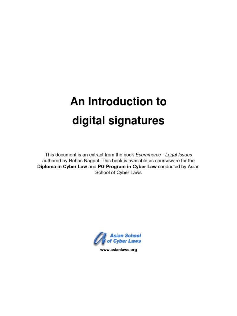 Digital Signatures Technical Issues | PDF | Cryptography | Public Key ...