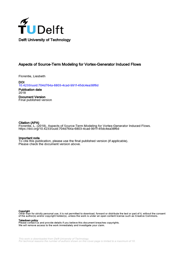 Aspects of Source-Term Modeling For Vortex-Generator Induced Flows ...