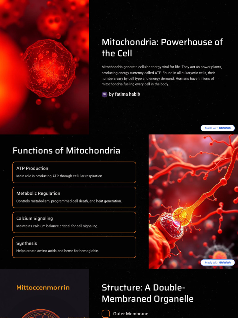 Mitochondria Powerhouse of The Cell | PDF | Mitochondrion | Adenosine ...