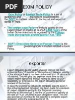 Exim Policy Foreign Trade Policy DGFT