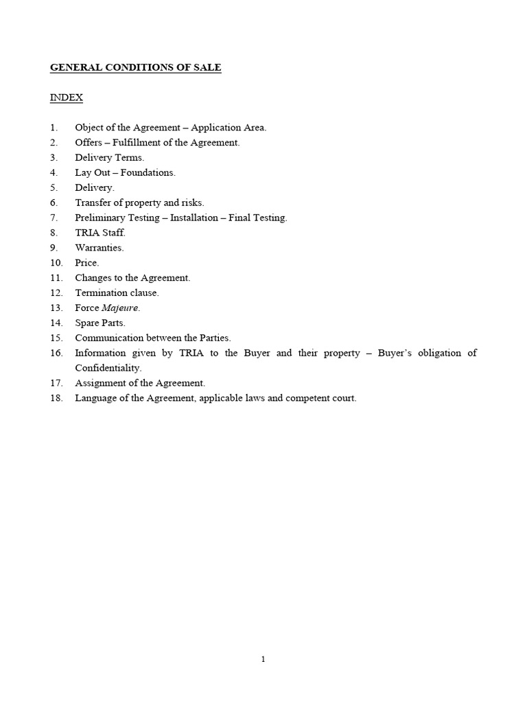 General Conditions Sales | PDF | Specification (Technical Standard ...