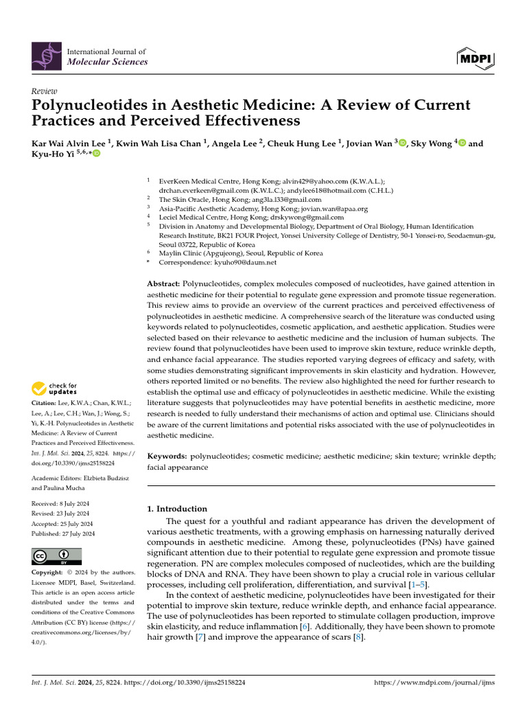 Polynucleotides in Aesthetic Medicine Review | PDF | Nucleotides | Dna