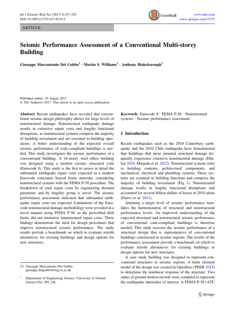 Seismic Performance of Multi-Storey Buildings | PDF | Earthquakes ...