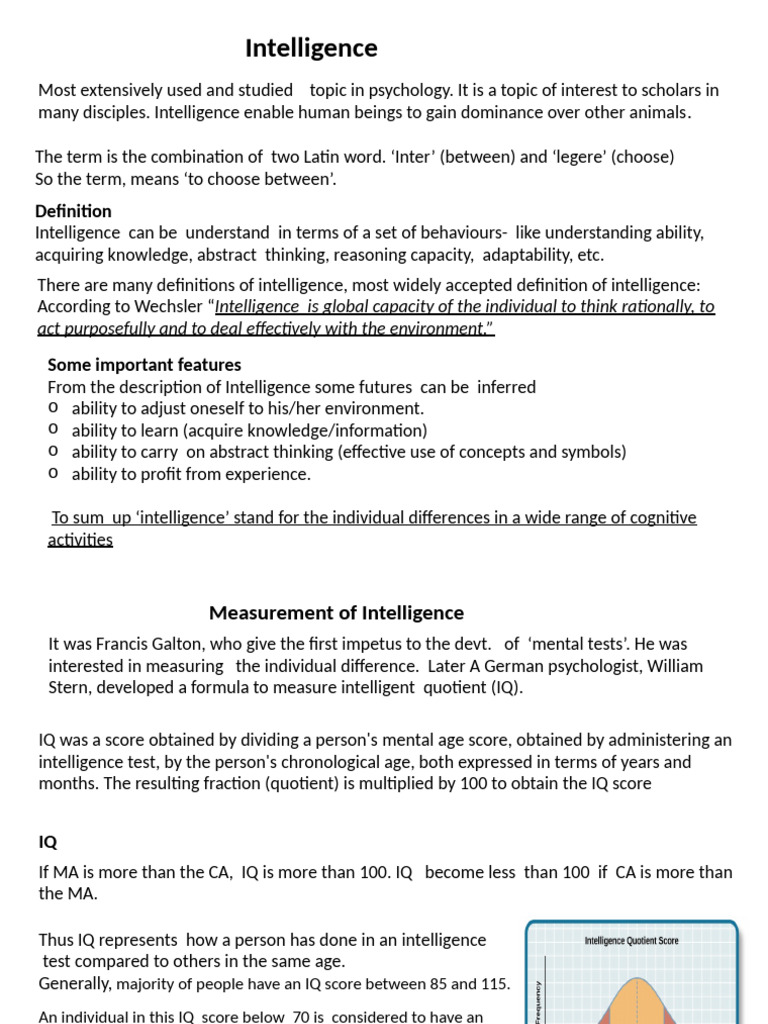 Intelligence & Different Levels | PDF | Intelligence | Intelligence ...