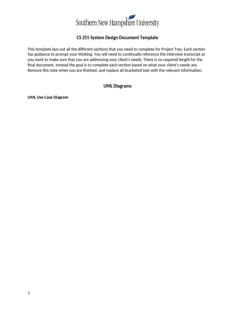 CS 255 Project Two Design Template | PDF