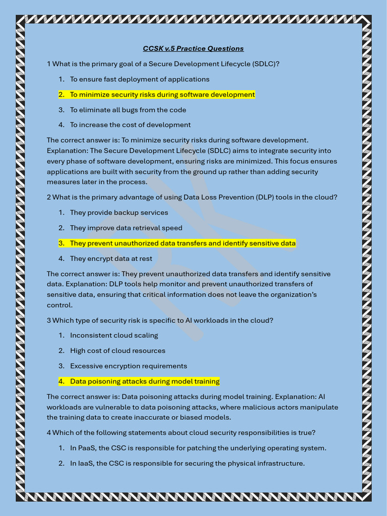 CCSK v5 Exam Preparation Guide | PDF | Cloud Computing | Security