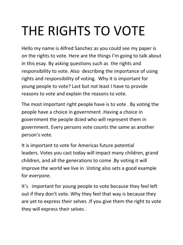 Importance of Voting Rights Explained | PDF