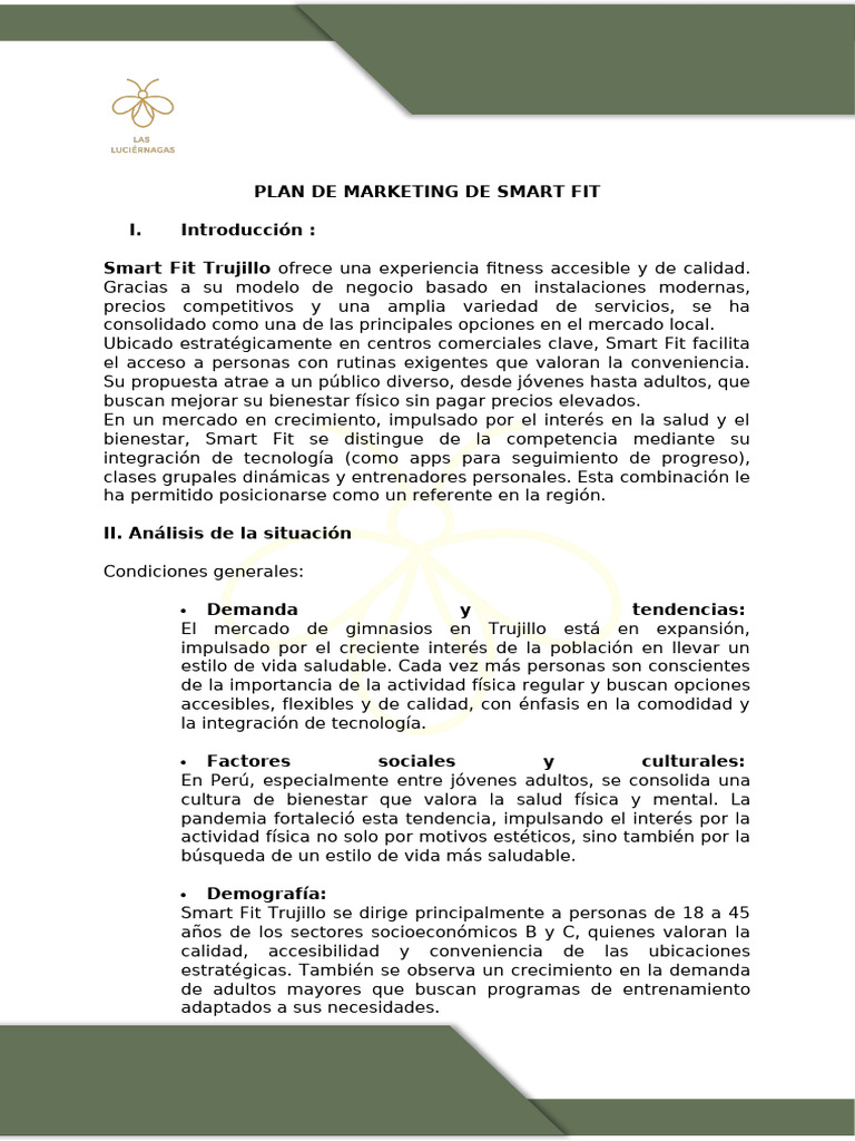 Plan de Marketing de Smart Fit1 | PDF | Marketing | Mercado (economía)