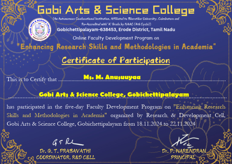 Faculty Development Program Certificate | PDF