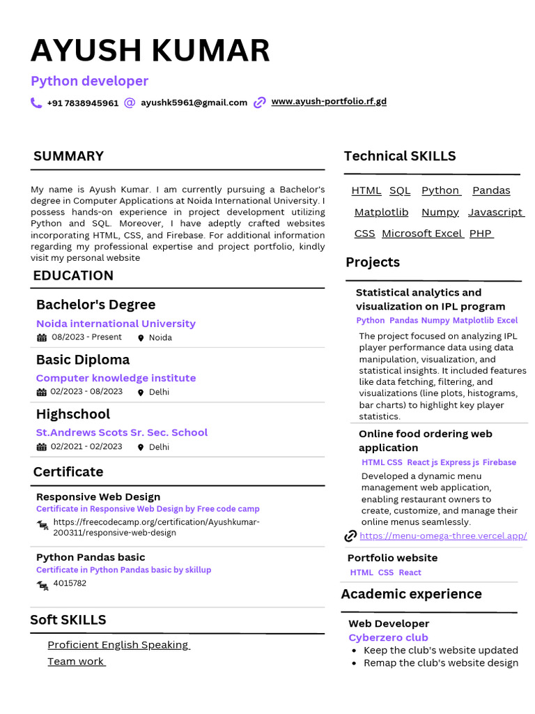 Ayush Kumar - 20250703 - 201338 - 0000 | PDF | Web Design | World Wide Web
