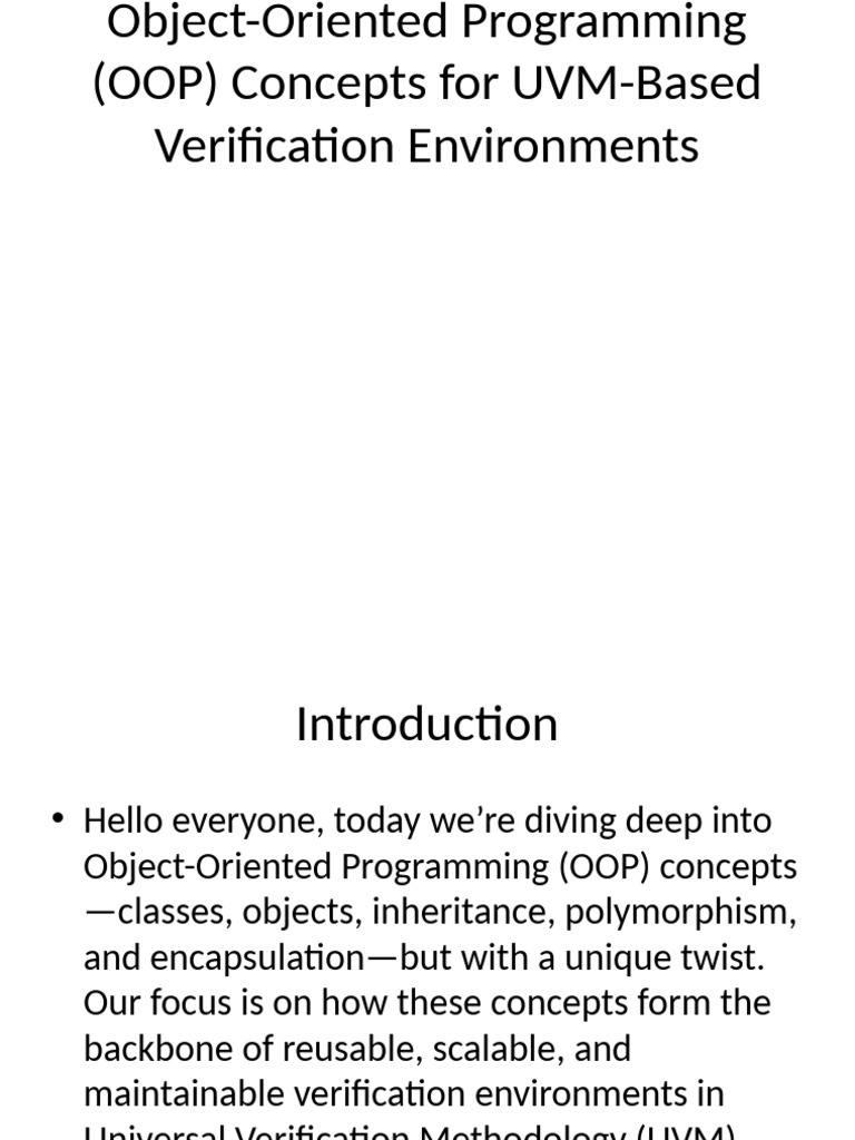 OOP Concepts for UVM Verification | PDF | Inheritance (Object Oriented ...