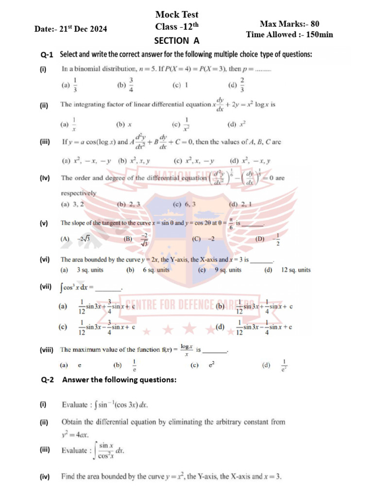 21st Dec Test | PDF