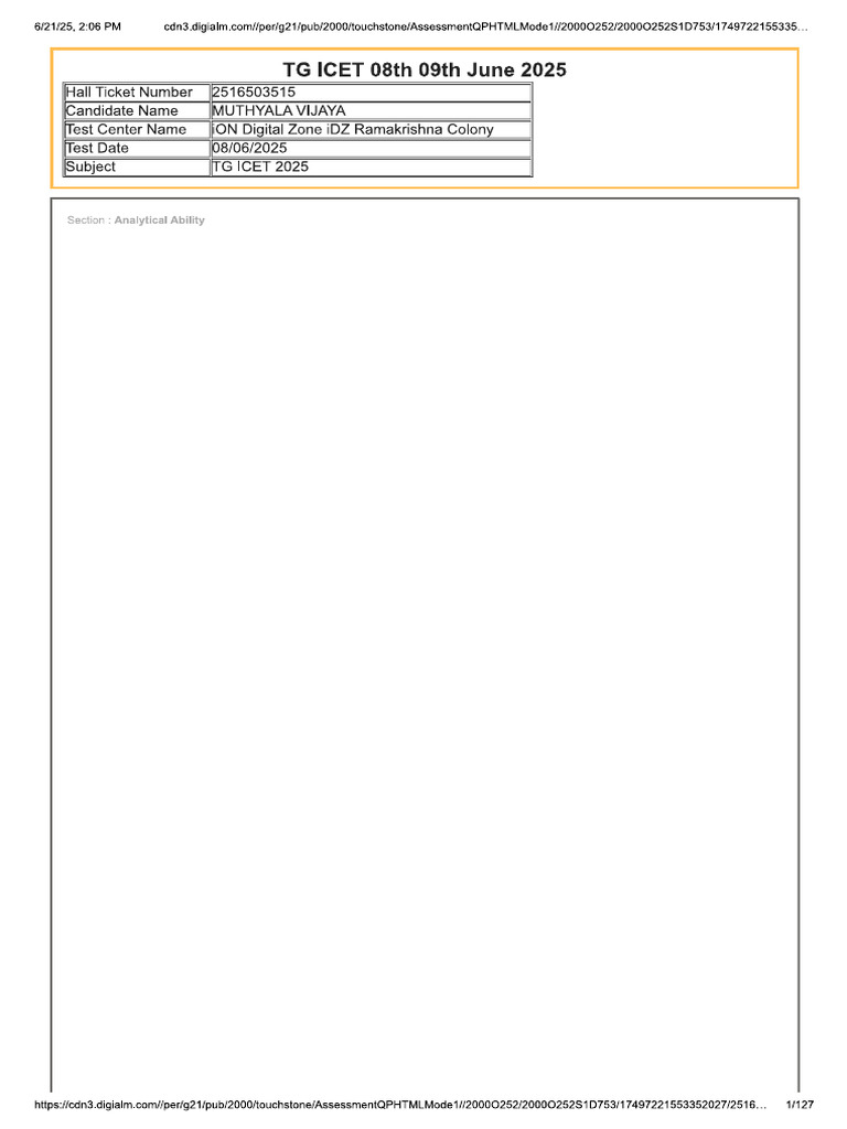 Icet Vijaya Paper | PDF