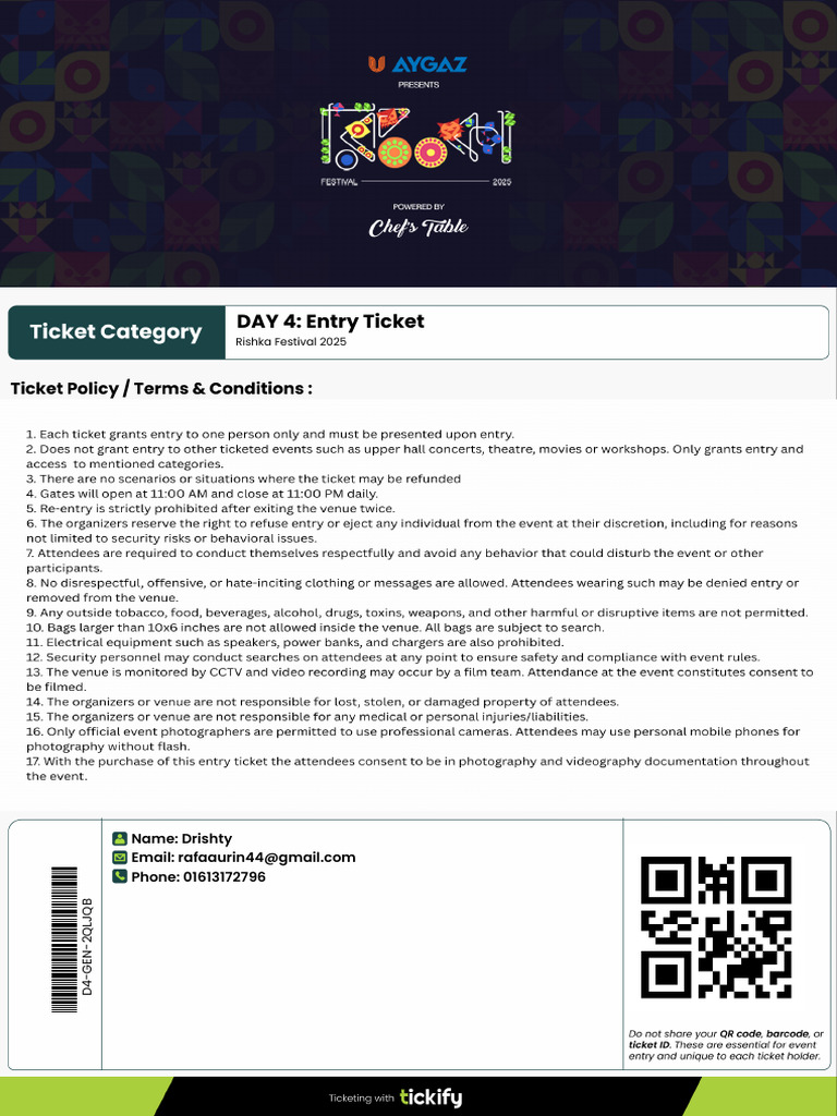 Rishka Festival 2025 Entry Ticket | PDF
