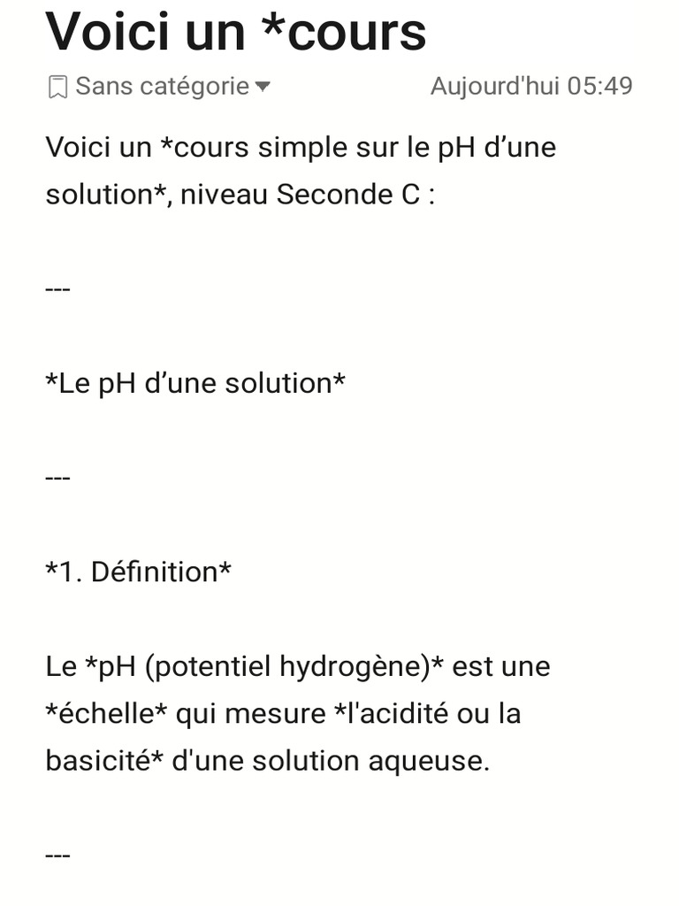 Comprendre le pH des solutions aqueuses | PDF