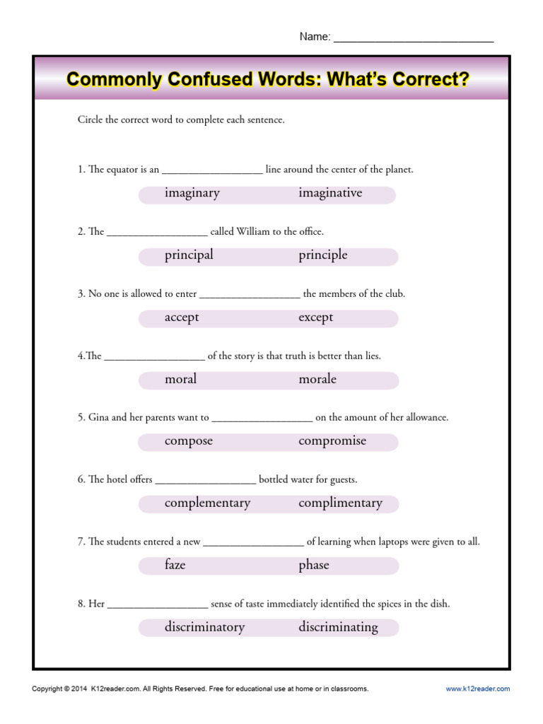 Commonly Confused Words Quiz | PDF | Chess Openings | Chess