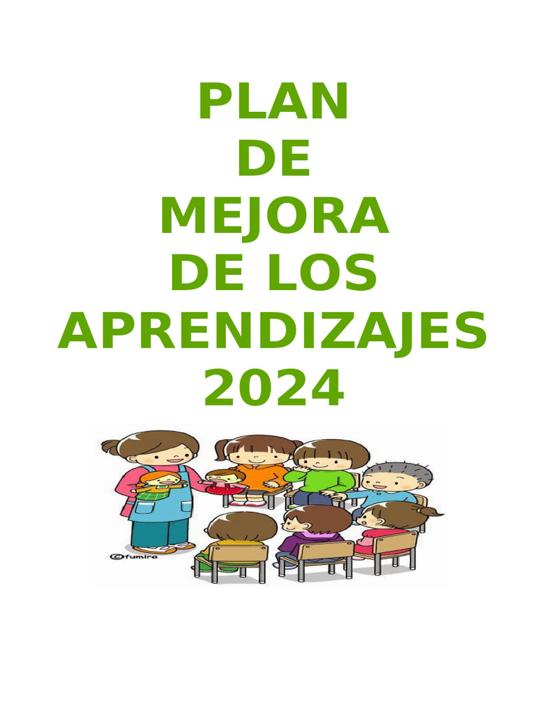 Plan de Mejora Educativa 2024 para Aula Verde | PDF | Plan de estudios ...