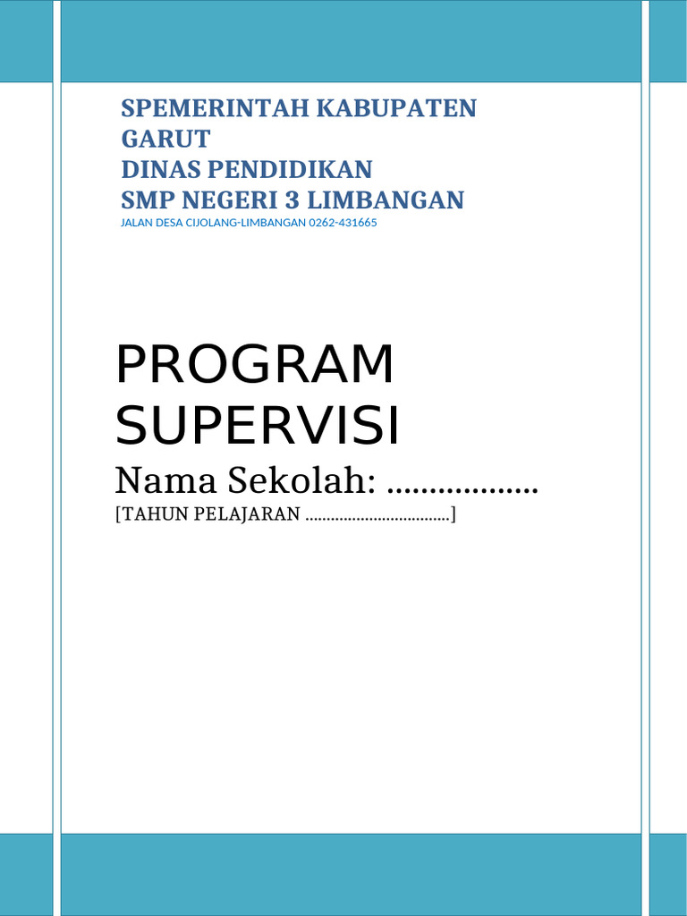Program Supervisi Pembelajaran SMPN 3 | PDF