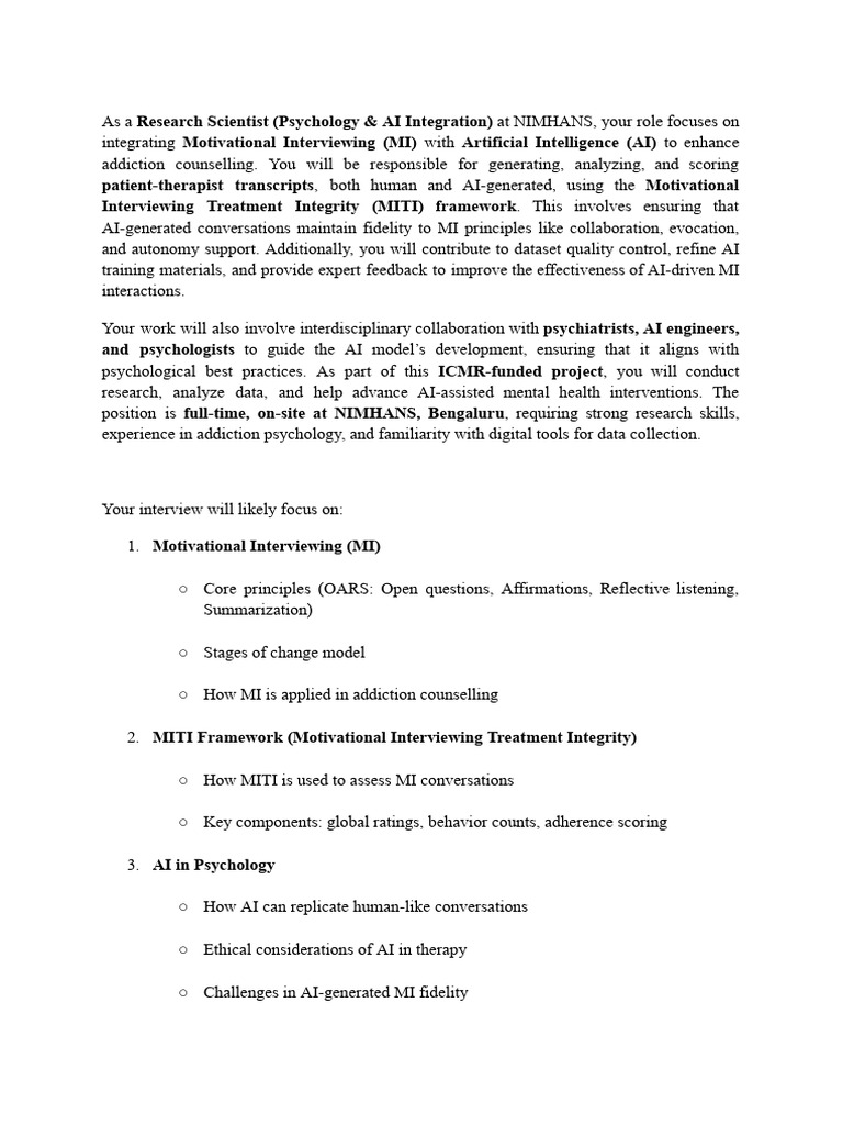 AI-Enhanced Motivational Interviewing Guide | PDF | Cognitive ...