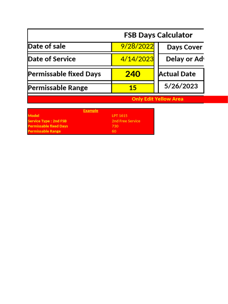 FSB Days Calculation Overview | PDF