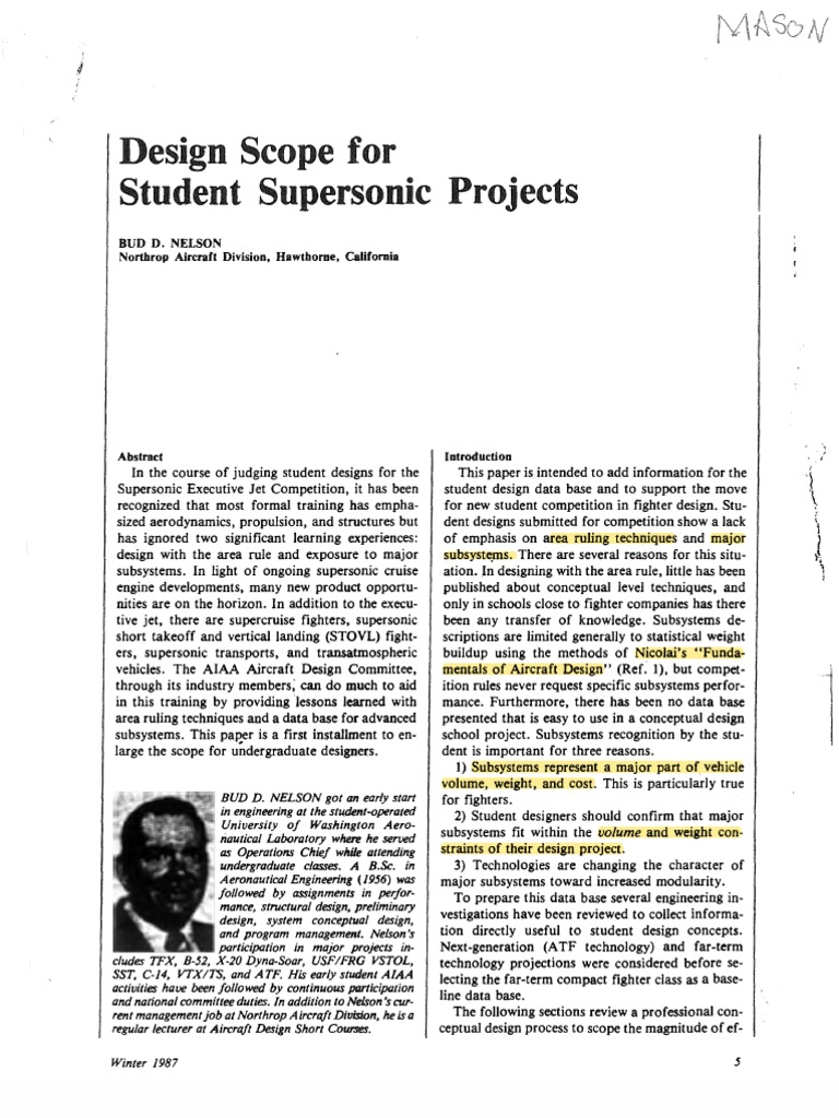 Bud Nelson Supersonics Pdf Fighter Aircraft Airplane