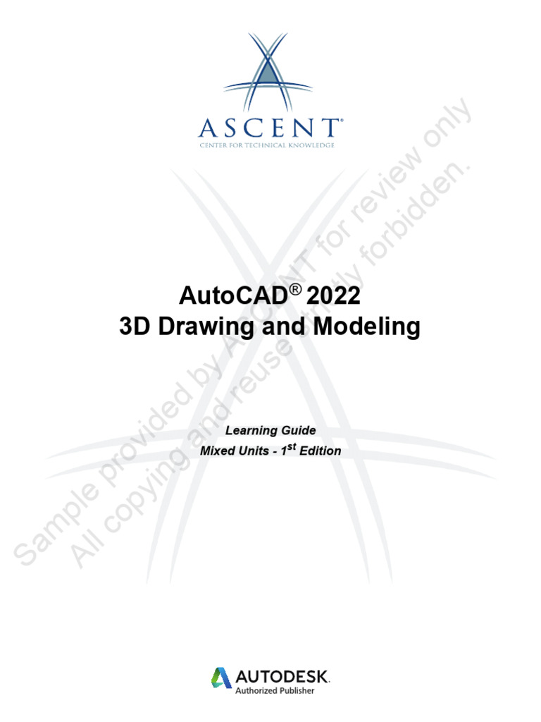 Autocad 2022 3d Drawing and Modeling | PDF | Autodesk | 3 D Computer ...