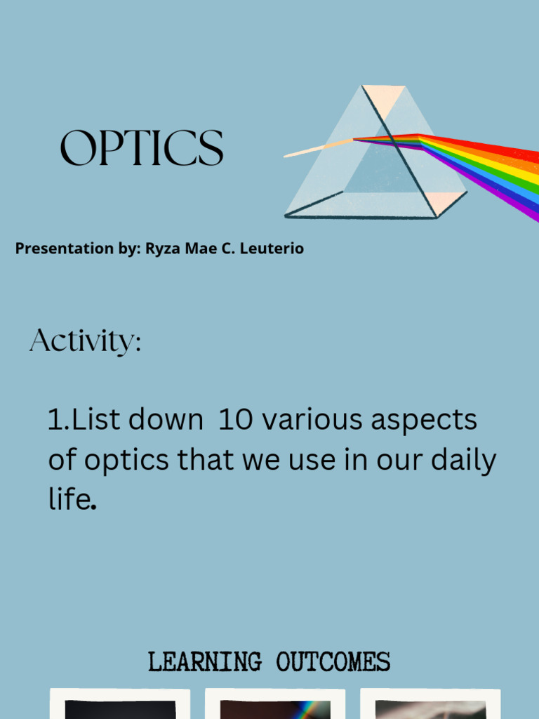 Understanding Optics in Daily Life | PDF