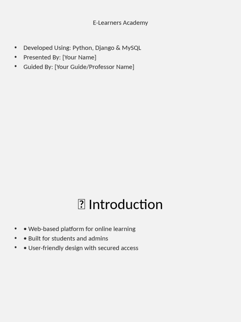 E-Learners Academy Presentation | PDF