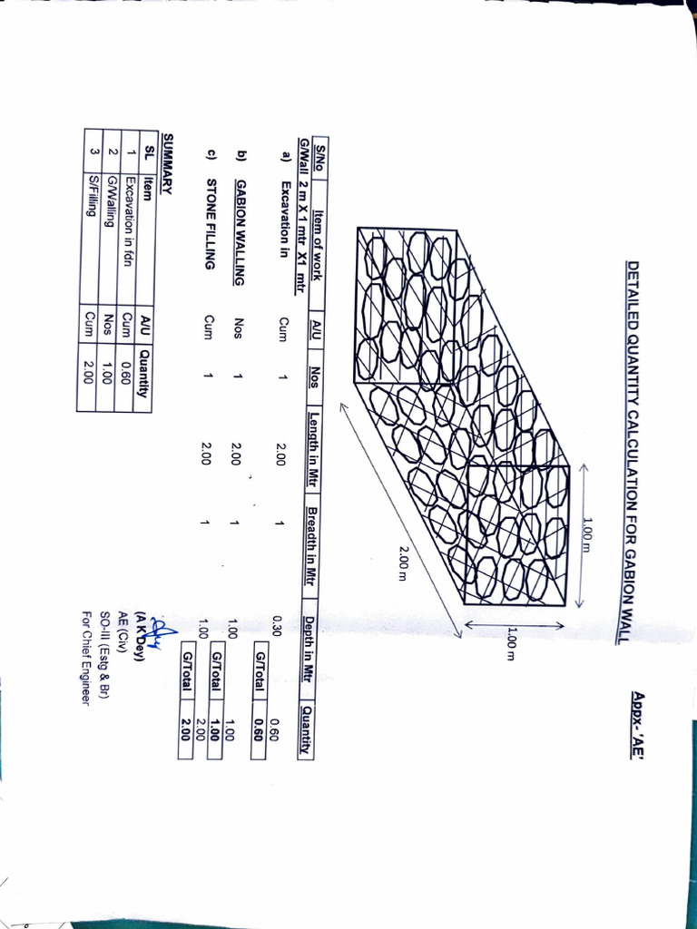Gabion Wall Quantity Calculation Guide | PDF