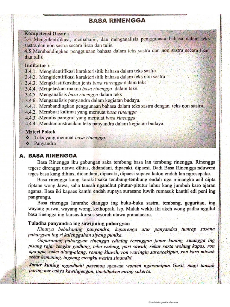 Basa Rinengga Kls X | PDF