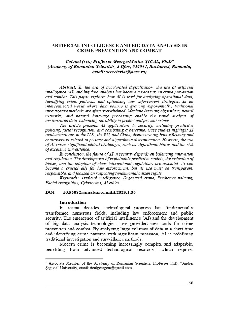 AI and Big Data in Crime Prevention | PDF | Artificial Intelligence ...