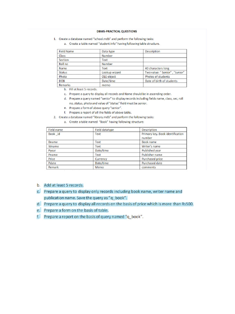 MS Access Assignment 3 | PDF