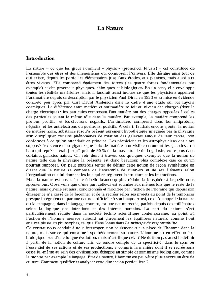 Comprendre la nature et ses enjeux | PDF | Infini | Dieu